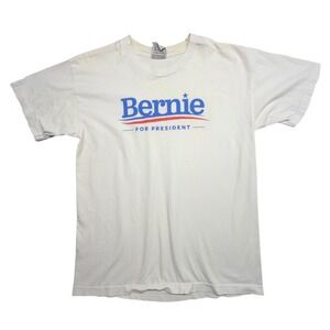 Bernie Sanders For President 2016 T-Shirt Union Made USA White Large Political